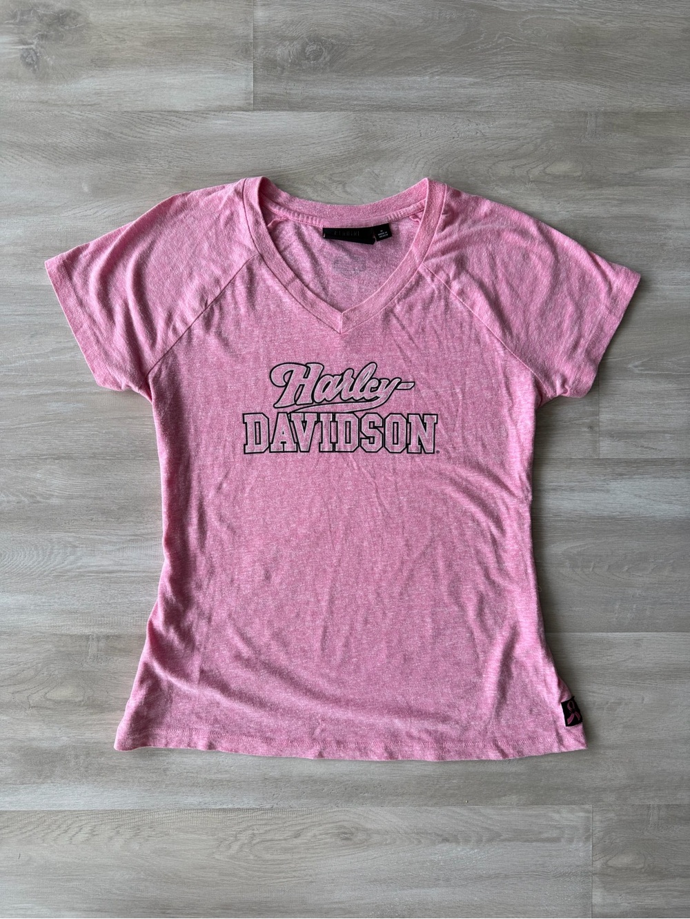 Harley-Davidson Pink Breast Cancer Awareness V-Neck Logo Tee